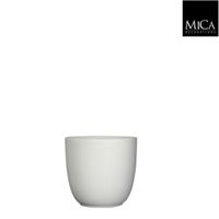 Tusca pot rond wit mat h14xd14,5 cm - Mica Decorations