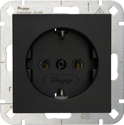 Kopp HK07 PURE mat zwart inbouw stopcontact RA - 4624600