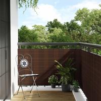 VidaXL Balkonscherm 300x80 cm poly rattan bruin en zwart VidaXL Balkonscherm 300x80 cm poly rattan bruin en zwart