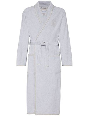 Brunello Cucinelli peignoir à logo brodé - Bleu