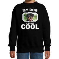 Honden liefhebber trui / sweater Rottweiler my dog is serious cool zwart voor kinderen