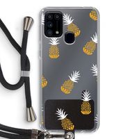 Ananasjes: Samsung Galaxy M31 Transparant Hoesje met koord