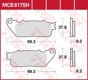 TRW Remblokken, en remschoenen voor de moto, MCB817SH Sinter street