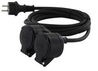 Enzo verlengsnoer pvc zwart 3x1qmm 3 meter 1167140