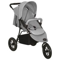 VidaXL Kinderwagen staal lichtgrijs