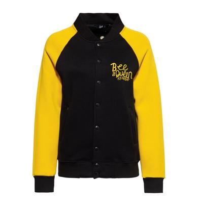Queen Kerosin Ladies College Jacket Bee Queen Black Yellow-S