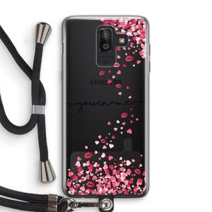 Hartjes en kusjes: Samsung Galaxy J8 (2018) Transparant Hoesje met koord