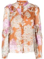 TWINSET blouse volantée à fleurs - Orange