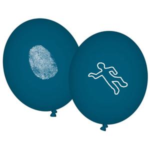 Ballonnen Detective - 8x stuks - blauw - 90 cm - politie thema