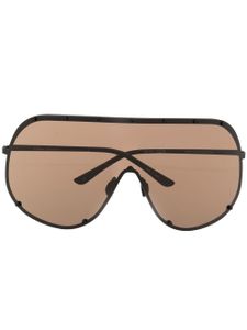 Rick Owens lunettes de soleil Shield à monture oversize - Marron