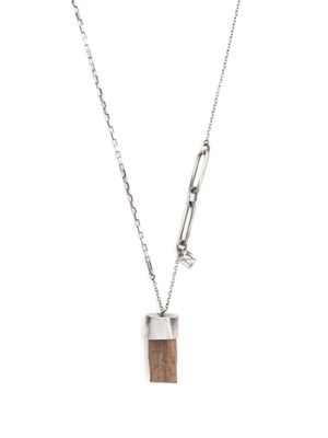 Nick Fouquet collier à pendentif slogan - Métallisé Nick Fouquet collier à pendentif slogan - Métallisé