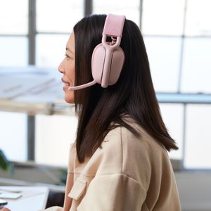 Logitech ZONE VIBE 100 Over Ear headset Bluetooth Stereo Roze Ruisonderdrukking (microfoon), Noise Cancelling Volumeregeling, Microfoon uitschakelbaar (mute)