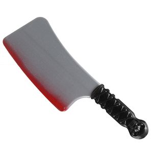 Groot killer cleaver mes - plastic - 38 cm - Halloween verkleed wapens - met bloed