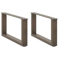 Salontafelpoten 2 st U-vormig 60x(30-31) cm staal naturel