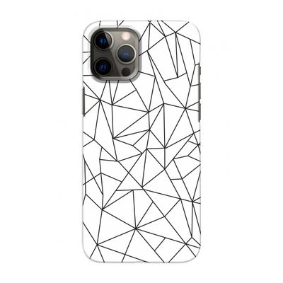 Geometrische lijnen zwart: Volledig geprint iPhone 12 Hoesje