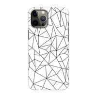 Geometrische lijnen zwart: Volledig geprint iPhone 12 Hoesje