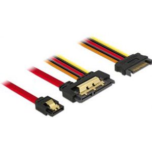 DeLOCK 85228 SATA-kabel 0,3 m SATA 7-pin SATA 22-pin Zwart