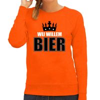 Wij Willem bier sweater oranje voor dames - Koningsdag truien - thumbnail