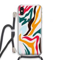 Colored Zebra: iPhone XS Transparant Hoesje met koord