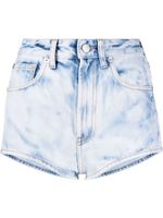 Alessandra Rich short en jean à effet délavé - Bleu - thumbnail