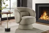 Drehbarer Design Sessel BOSSA NOVA 80cm Boucle taupe - 43439 Drehbarer Design Sessel BOSSA NOVA 80cm Boucle taupe - 43439