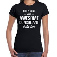 Awesome / geweldige consultant cadeau t-shirt zwart voor dames - thumbnail