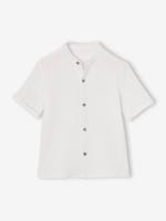 Jongenshemd met maokraag van katoengaas ecru