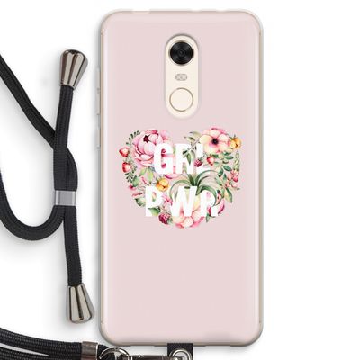 GRL PWR Flower: Xiaomi Redmi 5 Transparant Hoesje met koord
