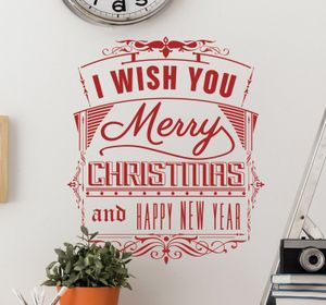 Muursticker Retro Merry Christmas