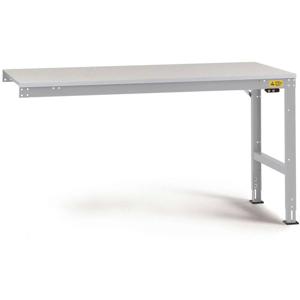 Manuflex LU6123.9006 ESD ESD-werktafel universele standaard aanschuiftafel met rubber schijf, bxdxh = 2000 x 1000 x 760-870 mm Aluminium-zilver