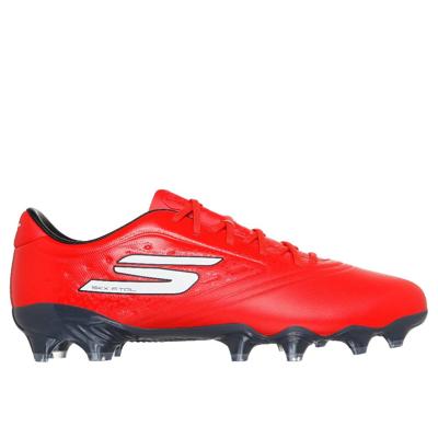 Skechers Razor 1.5 Academy Gras Voetbalschoenen (FG) Rood Zwart Wit
