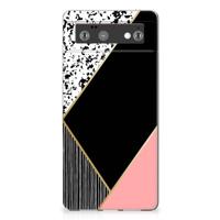 Google Pixel 6 | TPU Hoesje | Zwart Roze Vormen