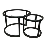 Salonset zwart rond Ø 40 cm, hoogte 37 cm en Ø 60 cm en hoogte 43 cm