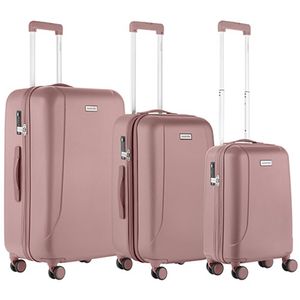 CarryOn Skyhopper kofferset – TSA Trolleyset met OKOBAN – Dubbele wielen - Old Pink