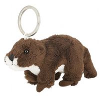 Pluche otter knuffel bruin sleutelhanger 10 cm speelgoed - thumbnail