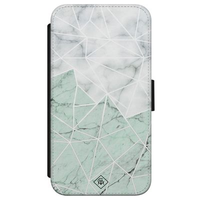 iPhone X/XS flipcase - Marmer mint mix