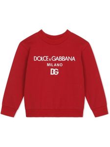 Dolce & Gabbana Kids sweat DG Milano brodé - Rouge