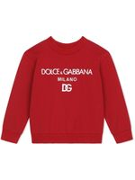 Dolce & Gabbana Kids sweat DG Milano brodé - Rouge - thumbnail