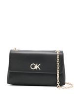 Calvin Klein sac porté épaule à plaque logo - Noir