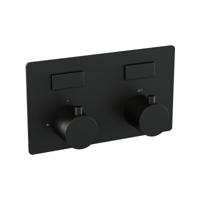 Brauer Black Edition - 2 weg - Inbouwthermostaat - Drukknoppen - In/afbouwdelen - Mat Zwart