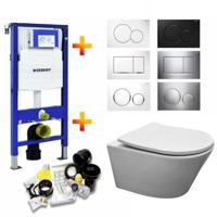 Geberit UP320 Toiletset 42 Aqua Splash Rimless MAT wit Met bril en Drukplaat