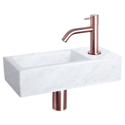 Differnz Differnz Helios fonteinset marmer - kraan gebogen rood koper