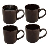 Secret de gourmet Koffiemok - 4x - bruin - keramiek - 420 ml - beker