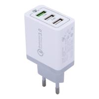 3 USB poorten (3A + 2.4A + 2.4A) snelle Lader QC 3.0 reislader EU stekker, Voor iPhone, iPad, Samsung, HTC, Sony, Nokia, LG nl andere Smartphones