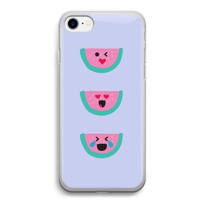Smiley watermeloen: iPhone SE 2020 Transparant Hoesje