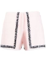 MSGM short en tweed à bords frangés - Rose