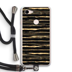 Gouden strepen: Pixel 3 XL Transparant Hoesje met koord