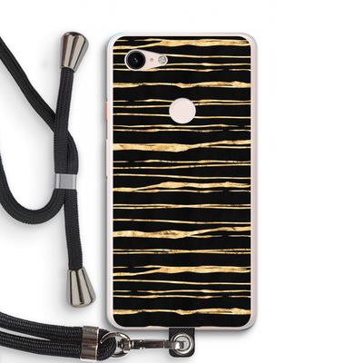 Gouden strepen: Pixel 3 XL Transparant Hoesje met koord