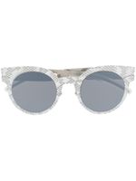 Mykita lunettes de soleil à monture effet peau de python - Argent