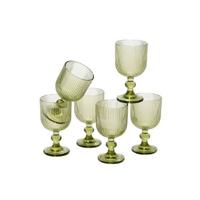 Mica Decorations Merlot Wijnglas - Set van 6 - 250 ml - Lichtgroen